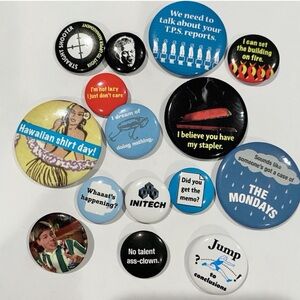 Office Space Button Pin set